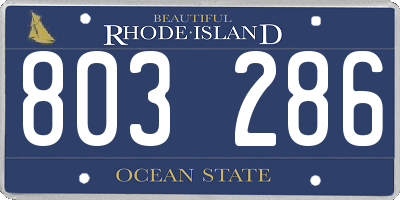 RI license plate 803286
