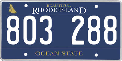 RI license plate 803288