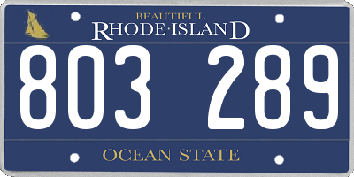 RI license plate 803289