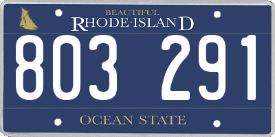 RI license plate 803291