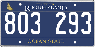 RI license plate 803293