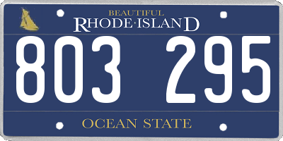 RI license plate 803295