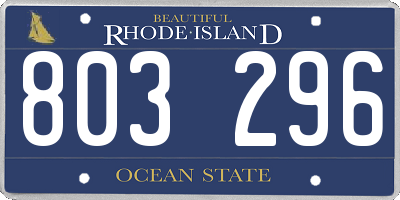 RI license plate 803296