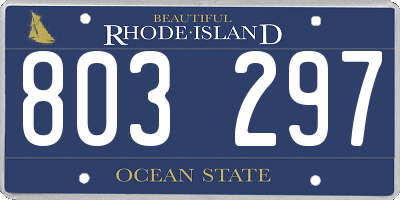 RI license plate 803297