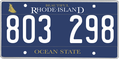 RI license plate 803298