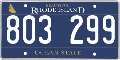 RI license plate 803299