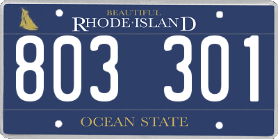 RI license plate 803301