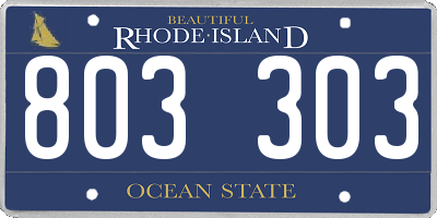 RI license plate 803303