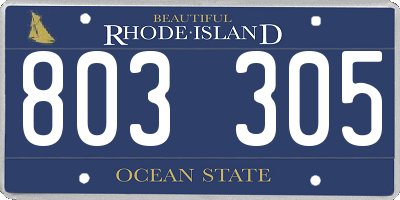 RI license plate 803305