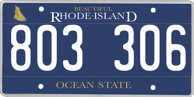 RI license plate 803306