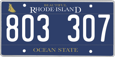 RI license plate 803307