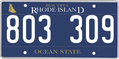RI license plate 803309