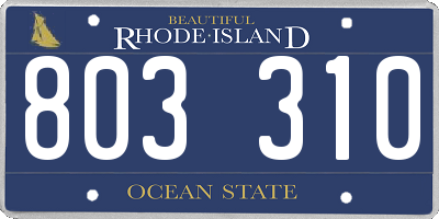 RI license plate 803310