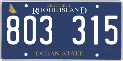 RI license plate 803315
