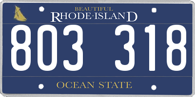 RI license plate 803318