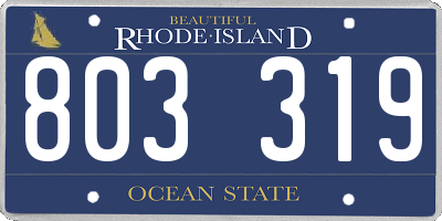 RI license plate 803319