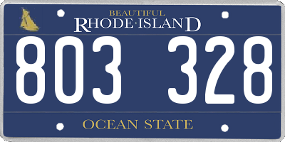 RI license plate 803328