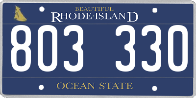 RI license plate 803330