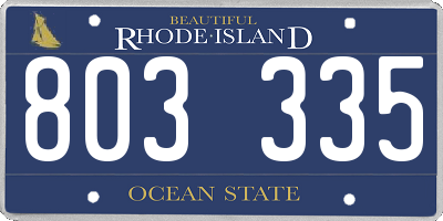 RI license plate 803335
