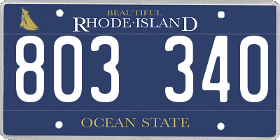 RI license plate 803340