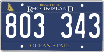 RI license plate 803343