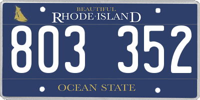 RI license plate 803352