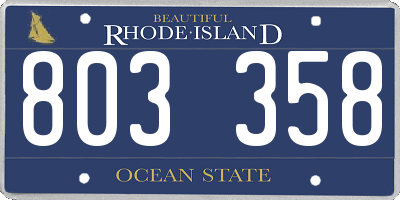 RI license plate 803358