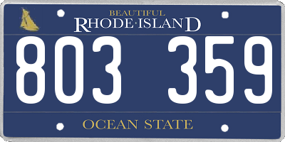 RI license plate 803359