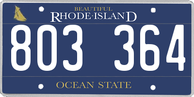 RI license plate 803364