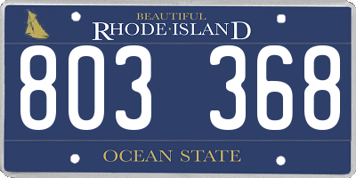 RI license plate 803368