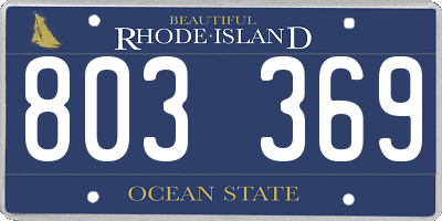 RI license plate 803369