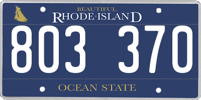 RI license plate 803370