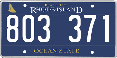 RI license plate 803371