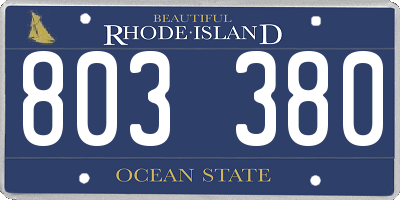 RI license plate 803380