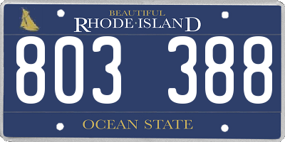 RI license plate 803388
