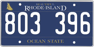 RI license plate 803396