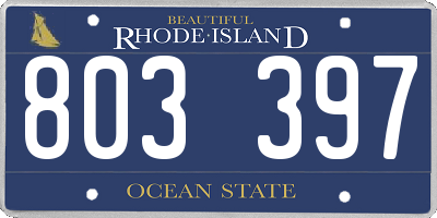 RI license plate 803397