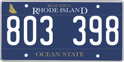 RI license plate 803398