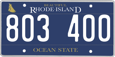 RI license plate 803400