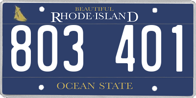 RI license plate 803401