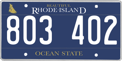 RI license plate 803402