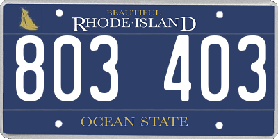 RI license plate 803403