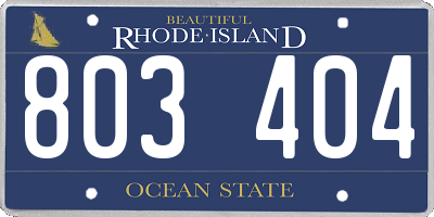 RI license plate 803404