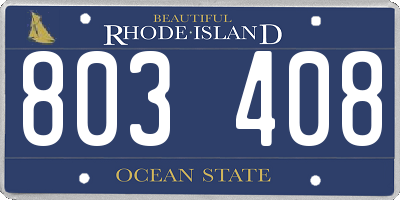 RI license plate 803408