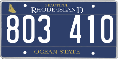 RI license plate 803410
