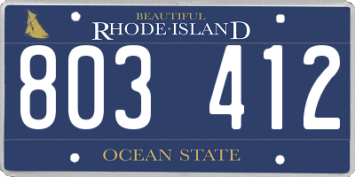 RI license plate 803412
