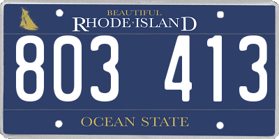 RI license plate 803413