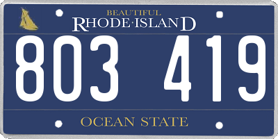 RI license plate 803419