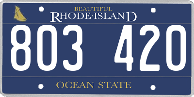 RI license plate 803420