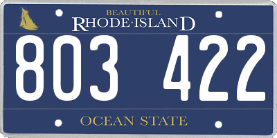 RI license plate 803422